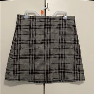 J crew woven plaid mini skirt grey and black 8